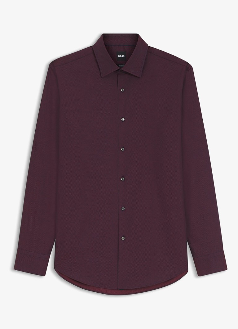 BOSS Heren Regular-fit overhemd met stretch in de kleur Rood