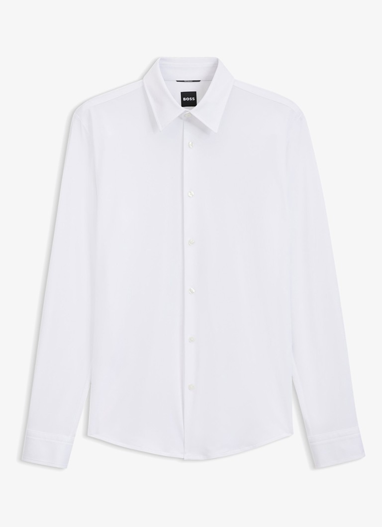 BOSS Heren Regular fit overhemd met stretch in de kleur Wit