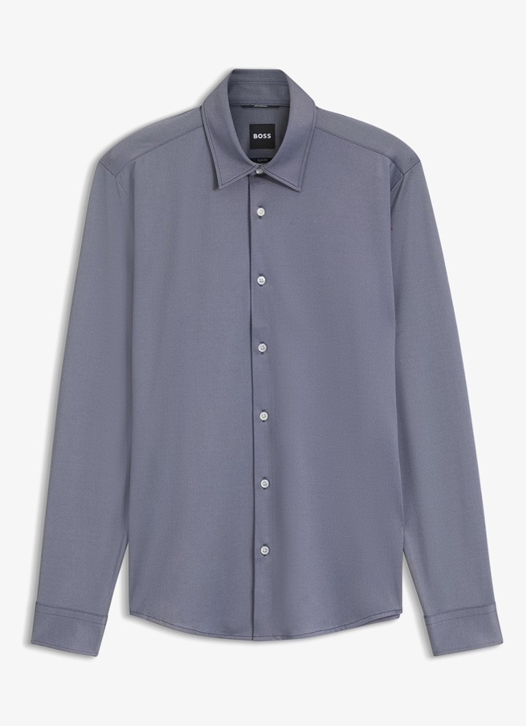 BOSS Heren Regular fit overhemd met stretch in de kleur Blauw