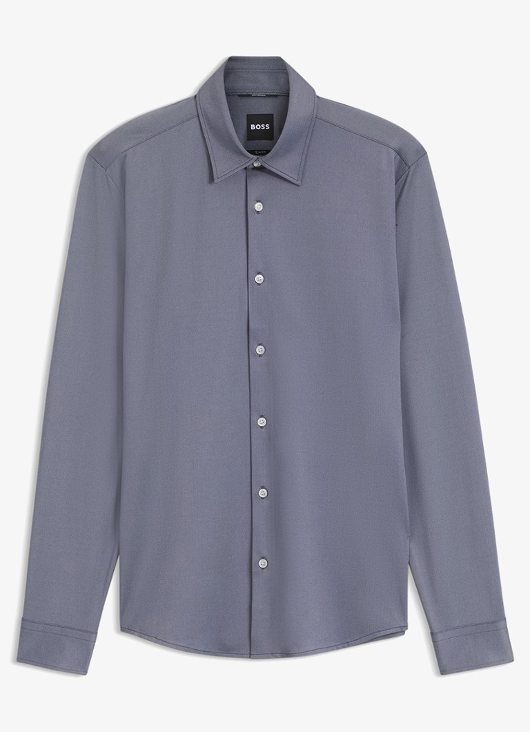 BOSS Heren Regular fit overhemd met stretch in de kleur Blauw