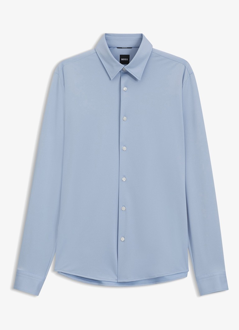 BOSS Heren Regular fit overhemd met stretch in de kleur Lichtblauw