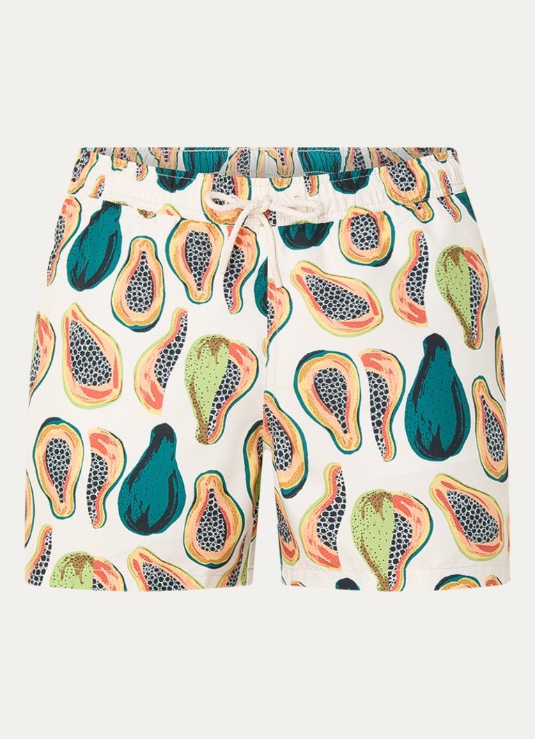 Björn Borg Heren Zwemshorts met print in de kleur Gebroken wit, maat: S