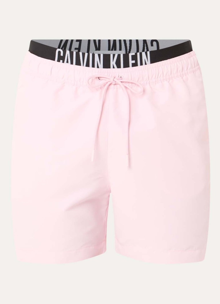 Calvin Klein Heren Zwemshorts met steekzakken in de kleur Lichtroze, maat: M