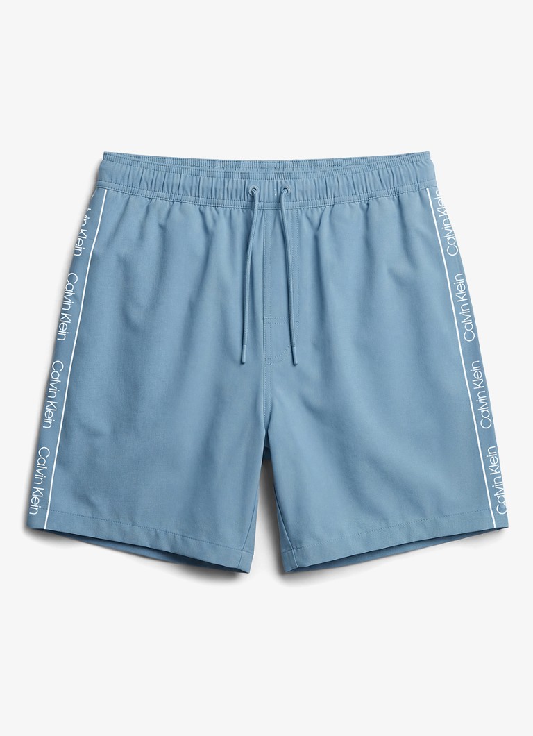 Calvin Klein Heren Zwemshorts met logo en trekkoord in de kleur Blauw, maat: XXL