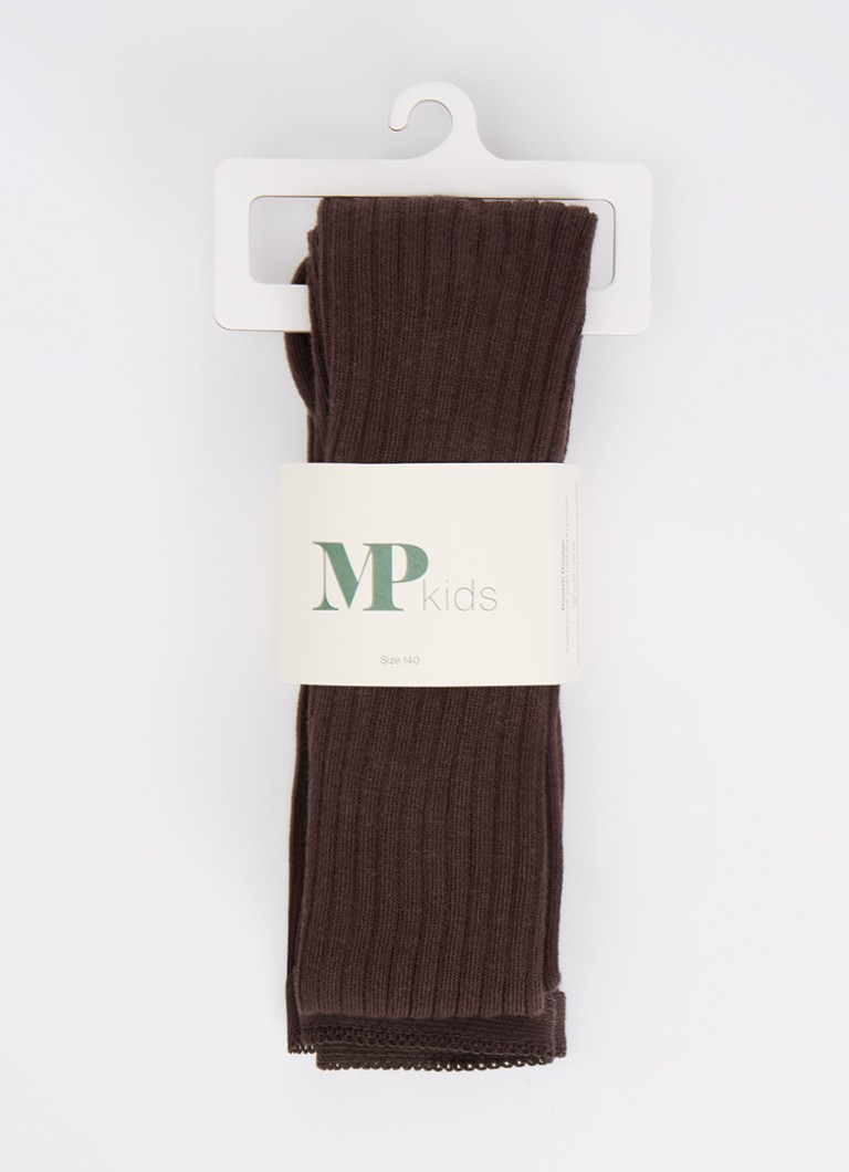 Mp Denmark Meisjes Ribgebreide maillot in katoenblend in de kleur Donkerbruin, maat: 140