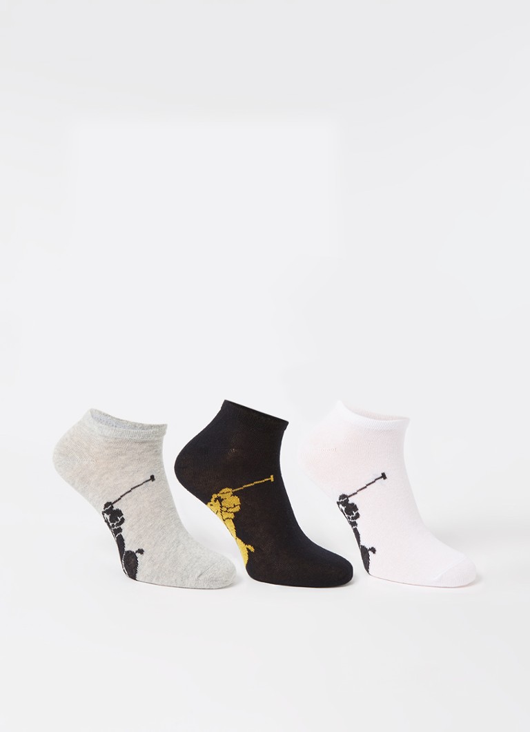 Ralph Lauren Heren Big Pony sneakersokken met logo in 3-pack in de kleur Non-Spec. - Ast Clr Pack, maat: ONE SIZE