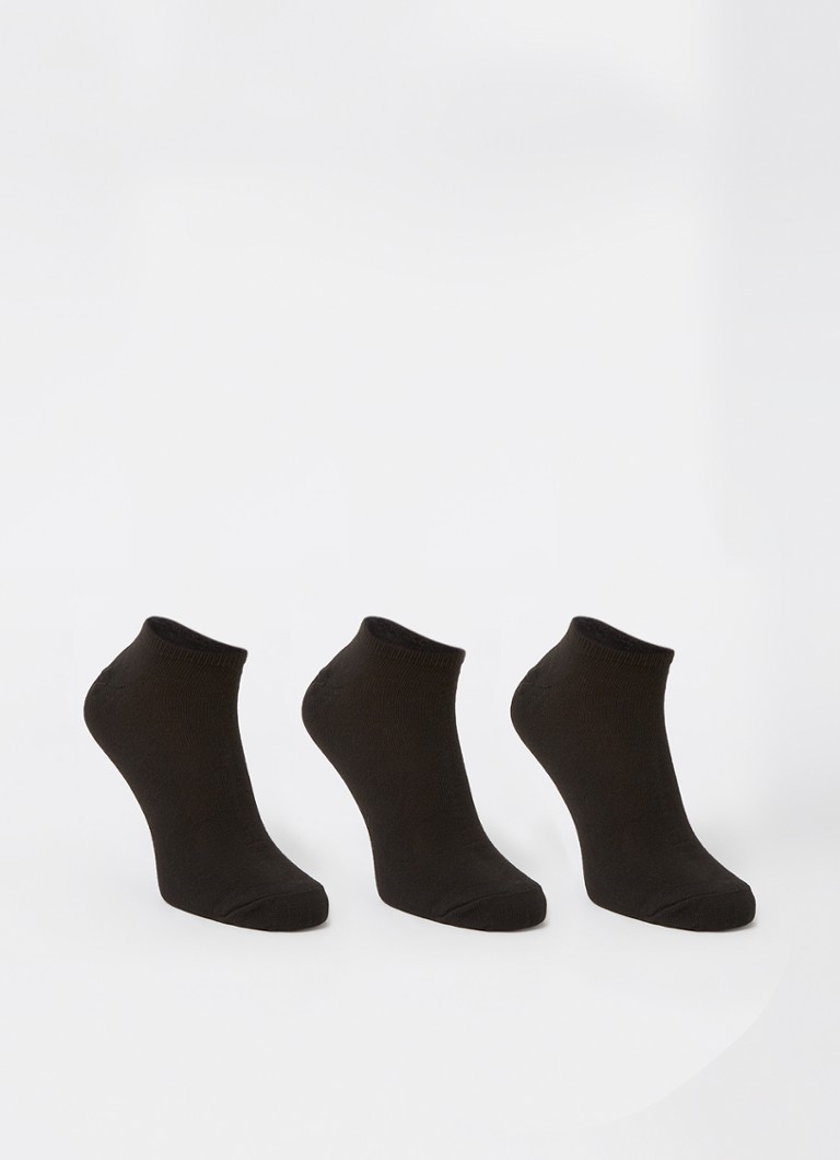 Ralph Lauren Heren Sneakersokken met logoborduring in 3-pack in de kleur Zwart, maat: ONE SIZE