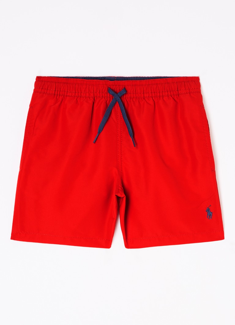 Ralph Lauren Jongens Travlr zwemshorts met logo in de kleur Rood, maat: 4