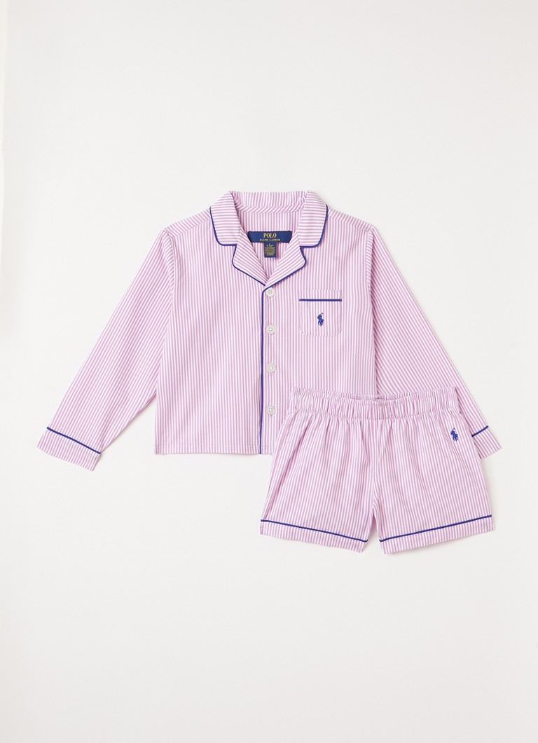 Ralph Lauren Meisjes Pyjamaset met streepprint in de kleur Paars, maat: 4=104