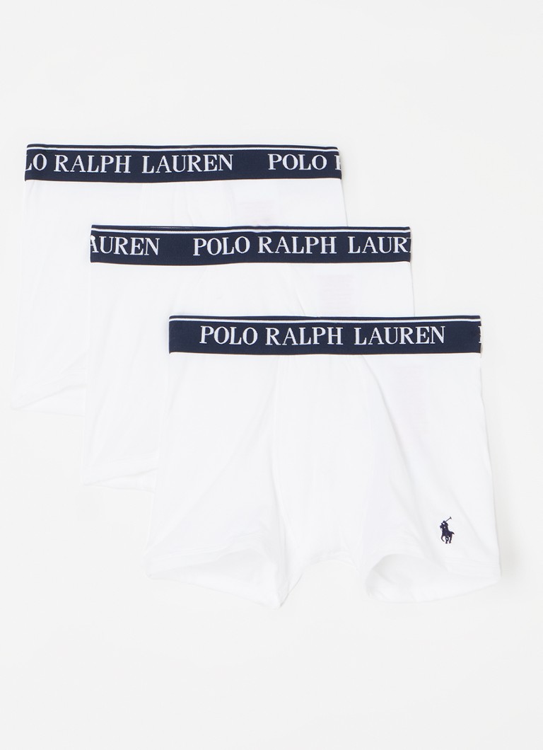 Ralph Lauren Jongens Boxershorts met logoband in 3-pack in de kleur Wit, maat: 152