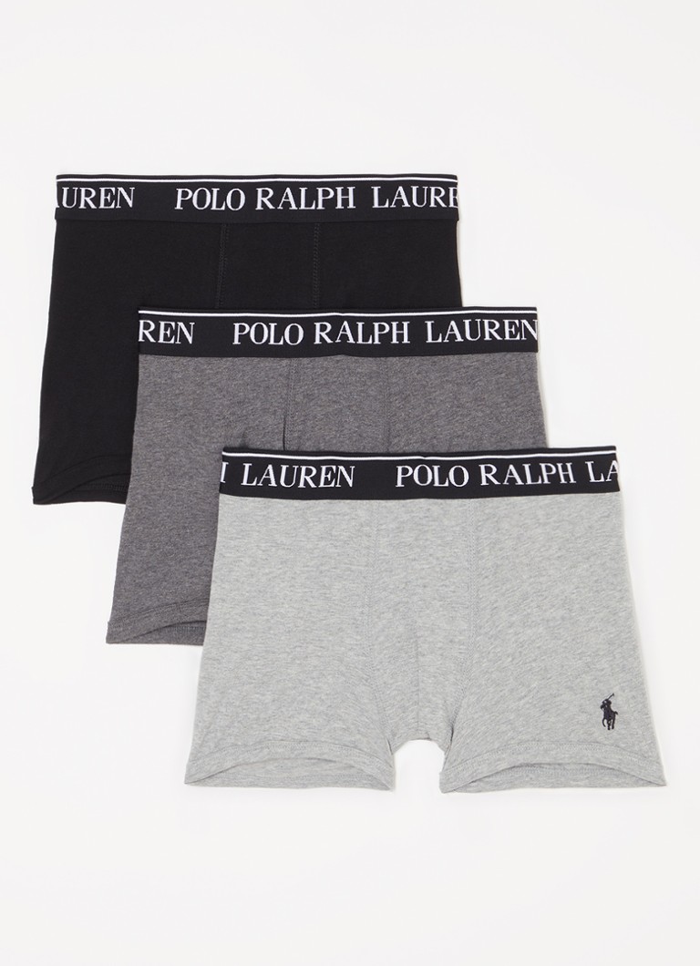Ralph Lauren Jongens Boxershorts met logoband in 3-pack in de kleur Grijs, maat: 152
