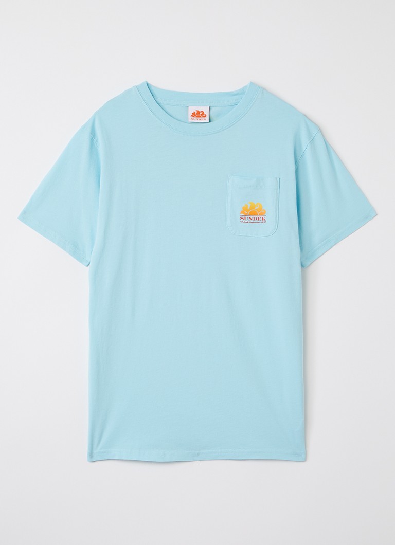 Sundek Jongens Herbert T-shirt met logo- en backprint in de kleur Gebroken wit, maat: 4
