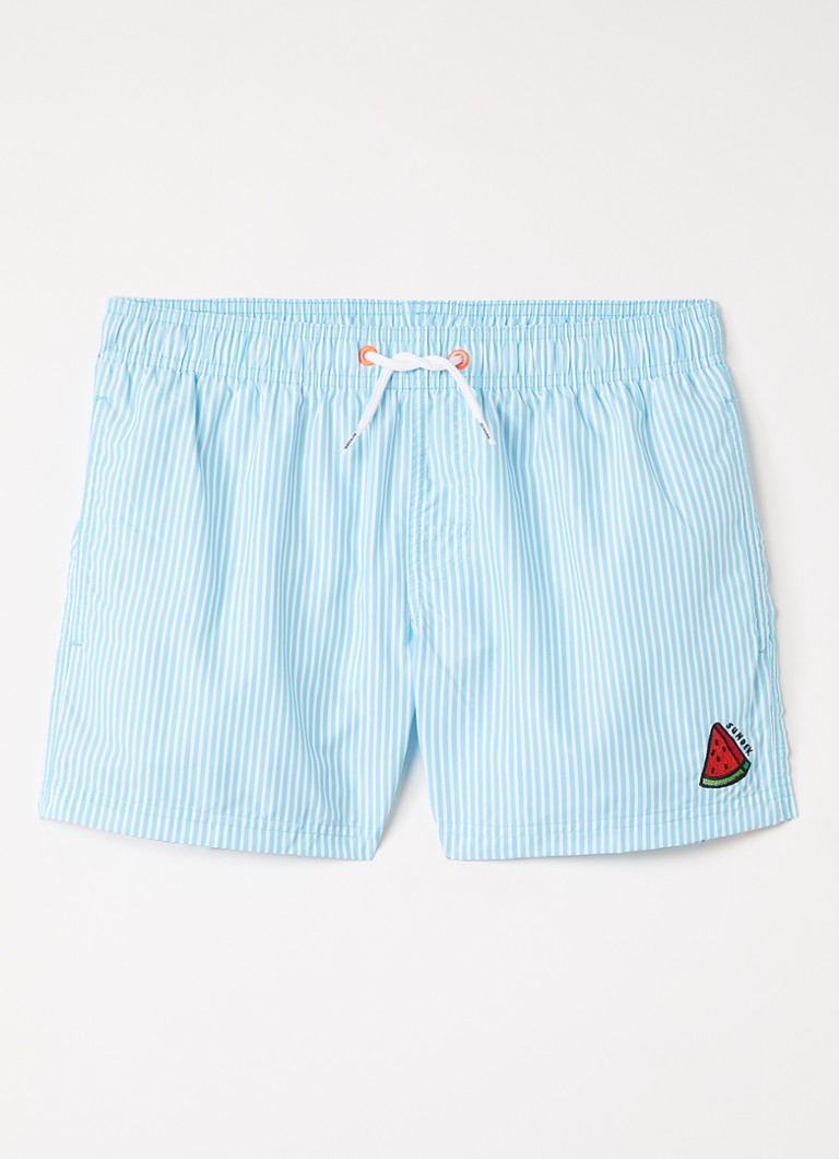 Sundek Jongens Zwemshorts met streepprint in de kleur Lichtblauw, maat: 6