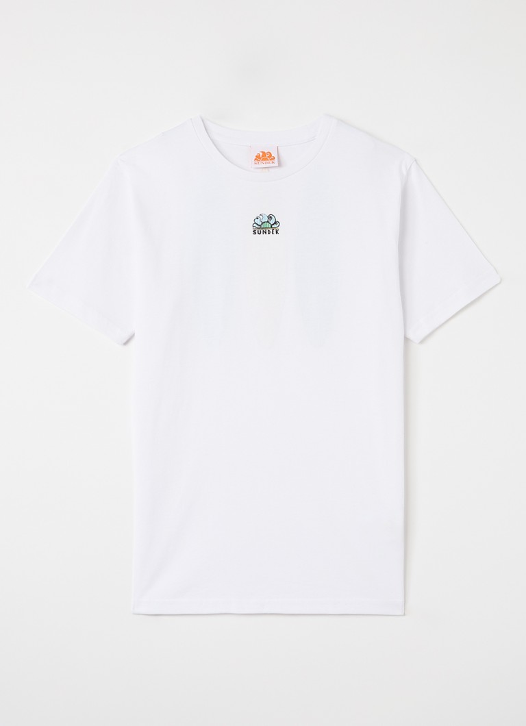 Sundek Jongens T-shirt met logo- en backprint in de kleur Wit, maat: 8