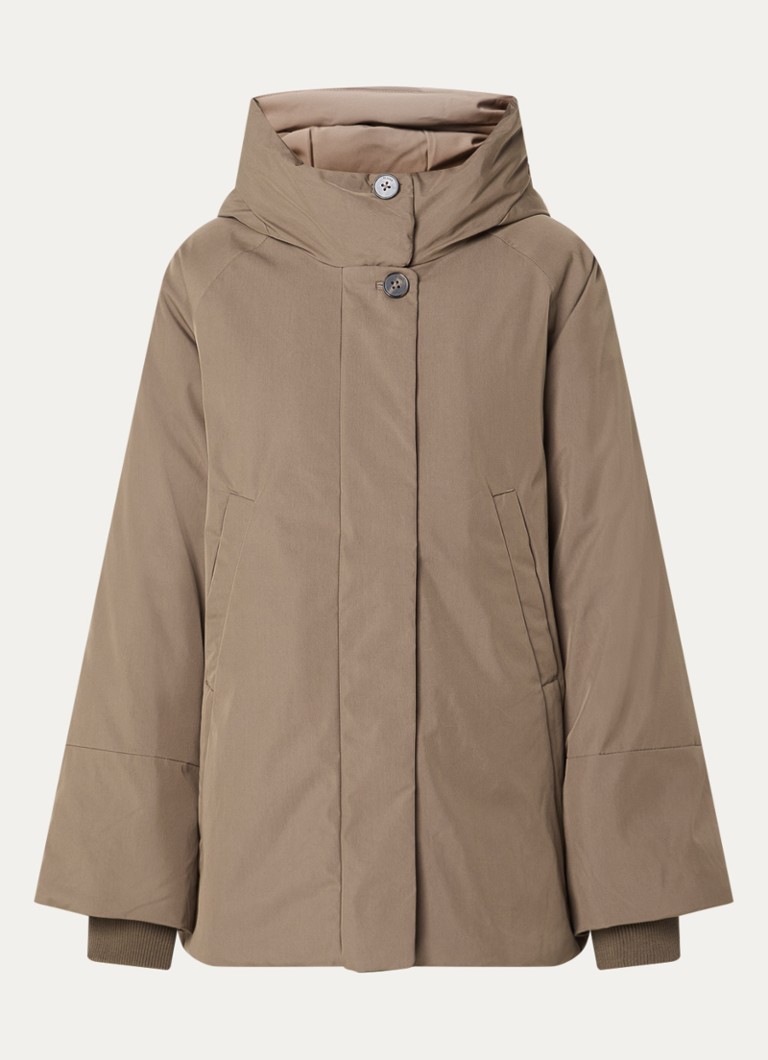 Elvine Dames Celina gewatteerde parka met opstaande kraag en waterafstotende coating in de kleur Donkerkhaki, maat: L
