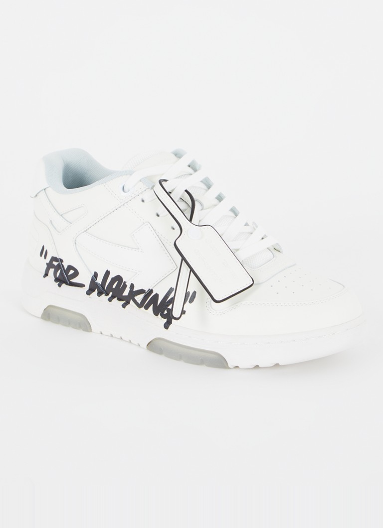 Off-White Heren Out Of Office sneaker van kalfsleer met print in de kleur Gebroken wit, maat: 41