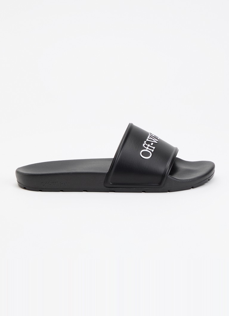 Off-White Heren Bookish slipper met logo in de kleur Zwart, maat: 40