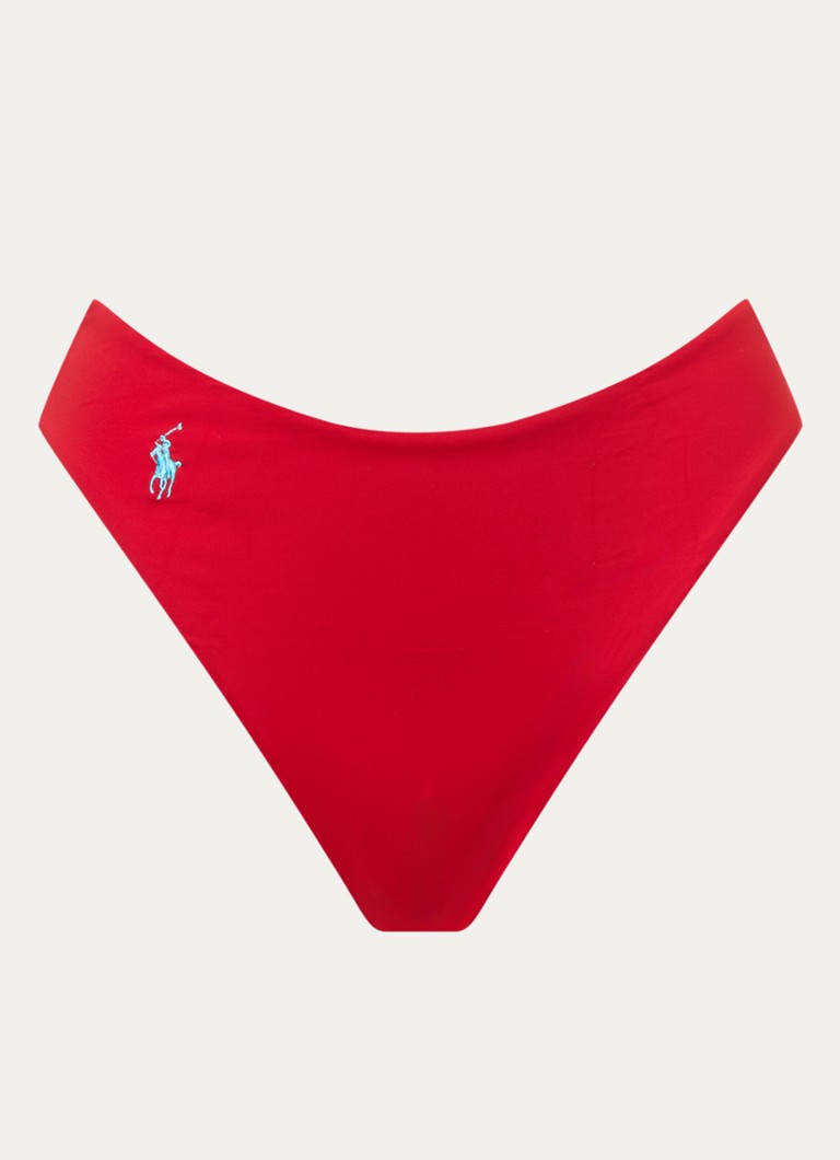 Ralph Lauren Dames High waisted brazilian bikinislip met logo in de kleur Rood, maat: S
