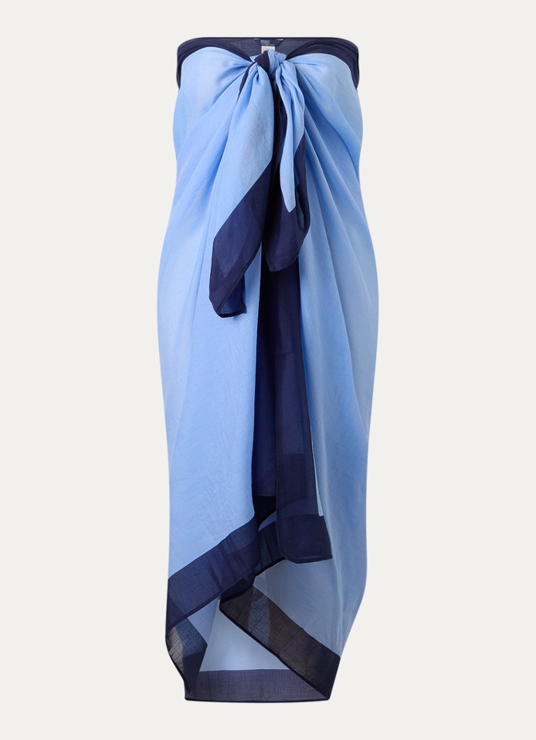 Ralph Lauren Dames Pony pareo met logoprint 175 x 120 cm in de kleur Blauwgrijs, maat: OS