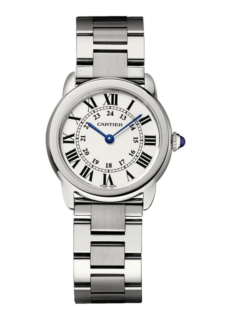 Cartier Dames Ronde Solo de Cartier small horloge van staal W6701004 in de kleur Zilver