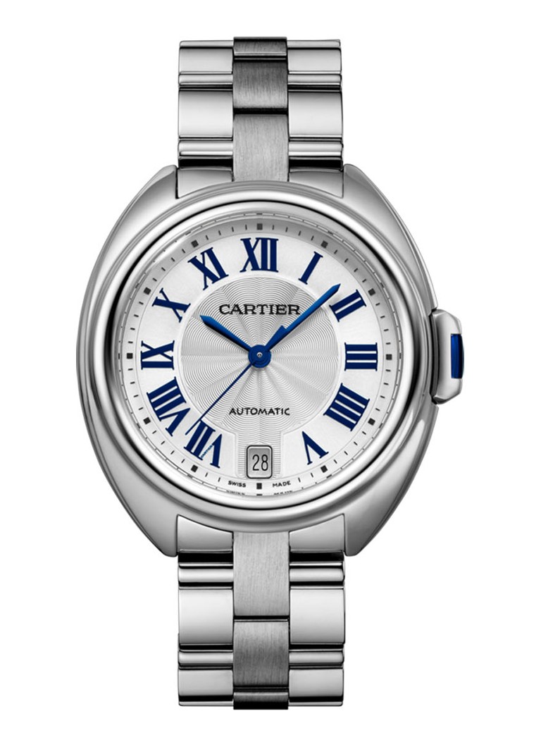 Cartier Heren Clé de Cartier 35 mm horloge van staal- Automatic 1847MC - WSCL0006 in de kleur Zilver