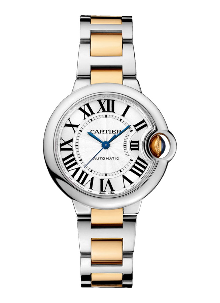 Cartier Dames Ballon Bleu de Cartier 33 mm horloge van staal en 18k geelgoud W2BB0002 in de kleur Geelgoud