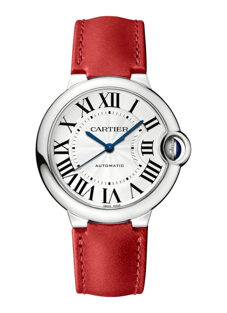 Cartier Dames Ballon Bleu de Cartier 36mm horloge van staal en kalfsleer CRWSBB0036 in de kleur Zilver