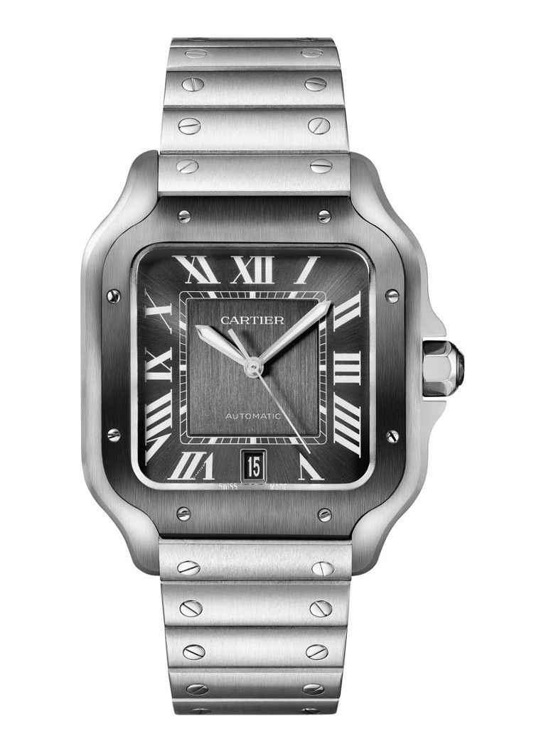 Cartier Heren Santos de Cartier Large horloge met verwisselbaar bandje CRWSSA0037 in de kleur Zwart