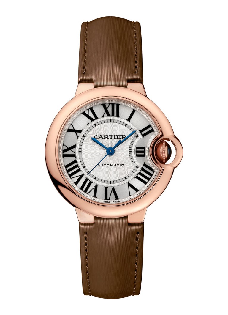Cartier Dames Ballon Bleu de Cartier horloge van 18 karaat roségoud en kalfsleer CRWGBB0037 in de kleur Roségoud