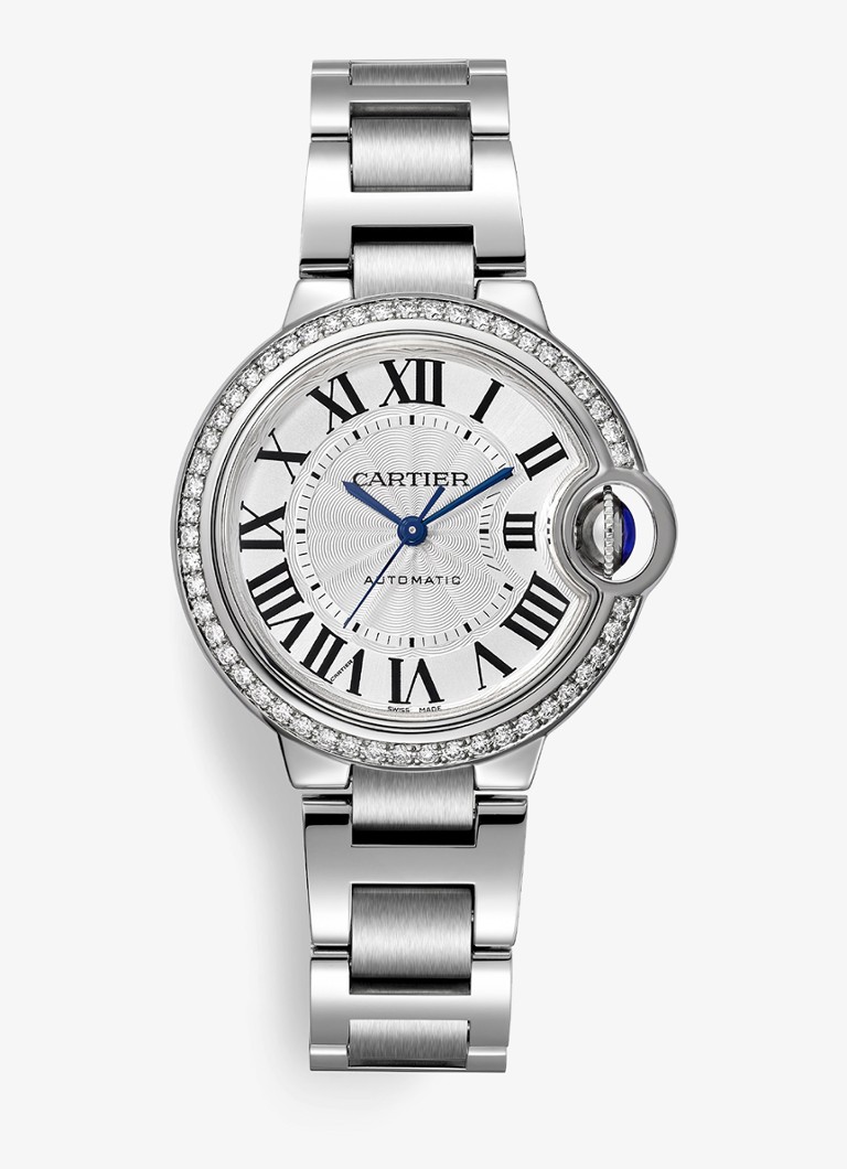 Cartier Dames Ballon Bleu de Cartier horloge met 0,58 ct diamant CRW4BB0023 in de kleur Zilver