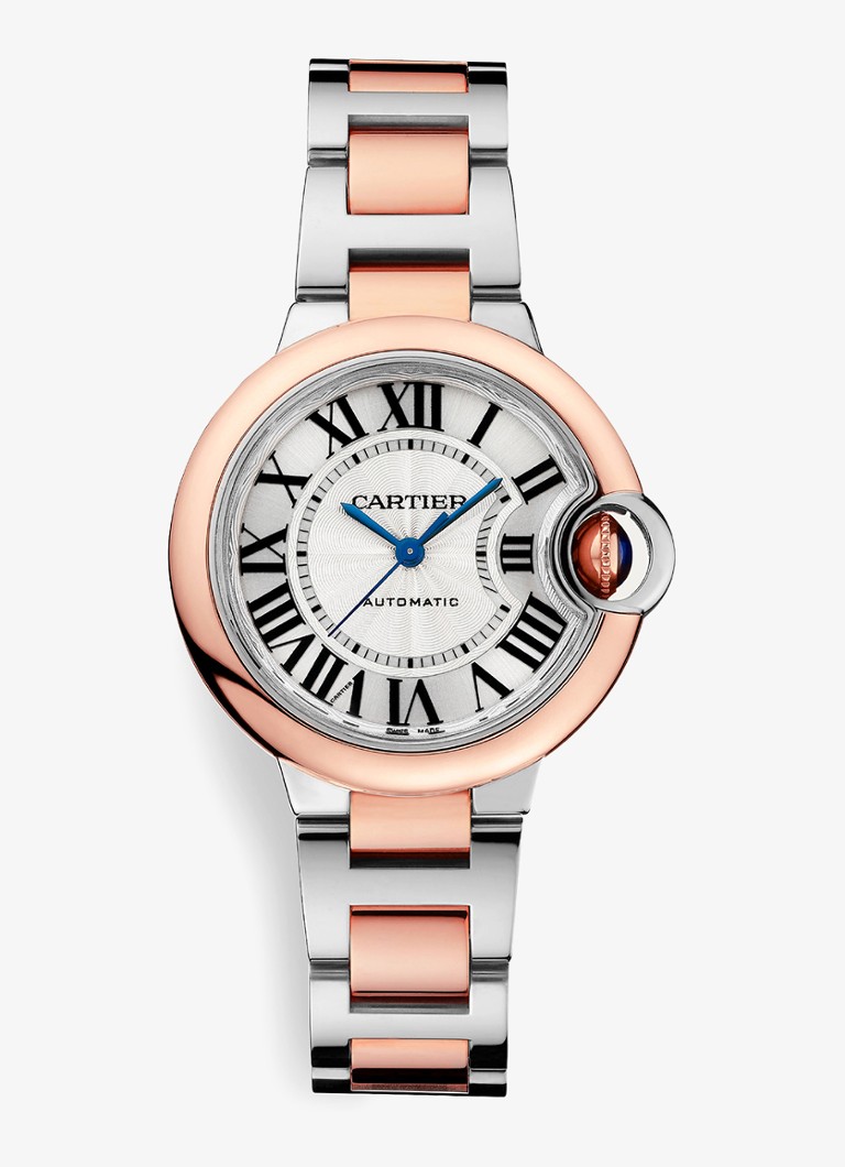 Cartier Dames Ballon Bleu de Cartier horloge, 33 mm, van 18 karaat roségoud en staal CRW2BB0032 in de kleur Roségoud