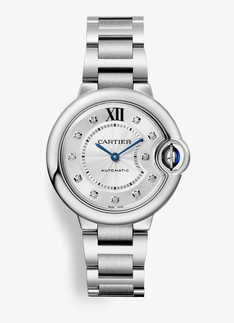 Cartier Dames Ballon Bleu de Cartier horloge met 0,05 ct diamant CRW4BB0021 in de kleur Zilver