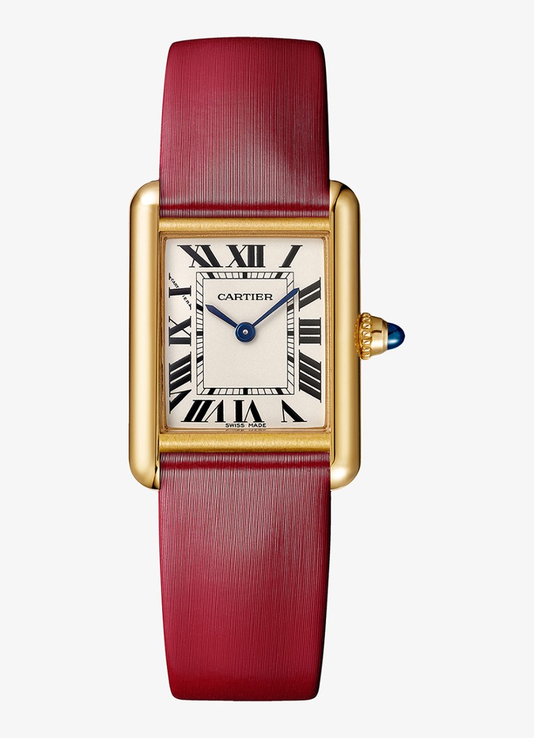Cartier Dames Tank Louis Cartier horloge, small model van 18 karaat geelgoud CRWGTA0358 in de kleur Geelgoud