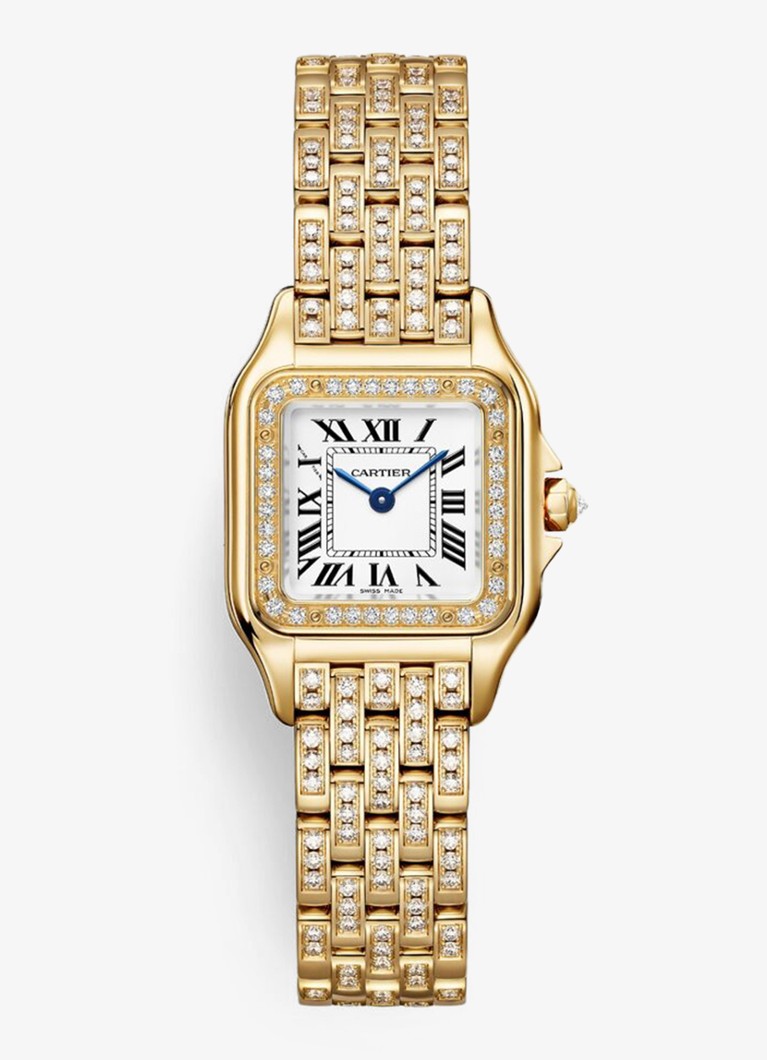 Cartier Dames Panthère de Cartier horloge van 18 karaat geelgoud met diamanten CRWJPN0059 in de kleur Geelgoud