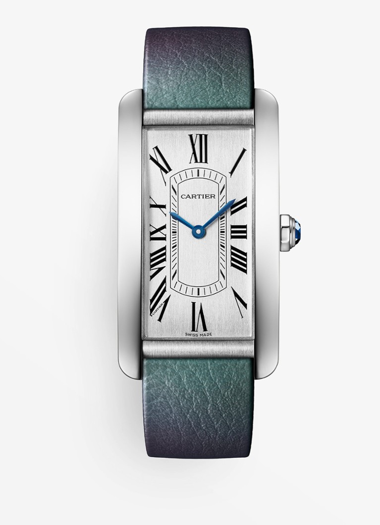 Cartier Dames Tank Américaine horloge, groot model CRWSTA0102 in de kleur Zilver