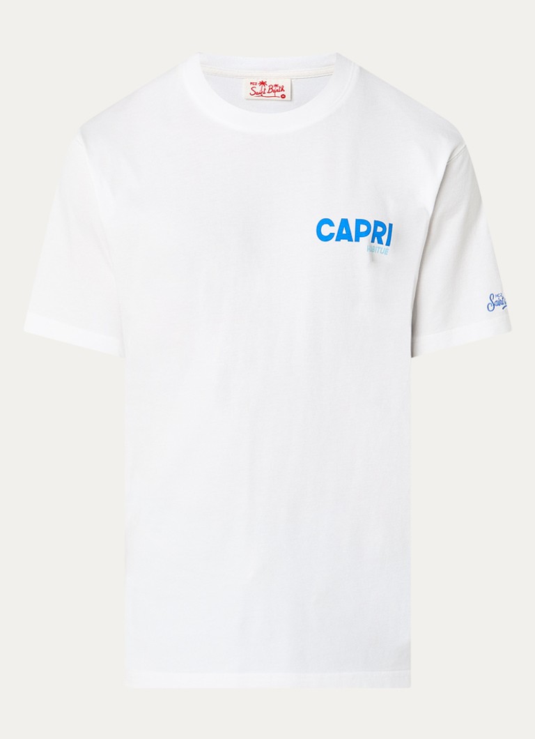 MC2 Saint Barth Heren T-shirt met front- en backprint in de kleur Wit, maat: L