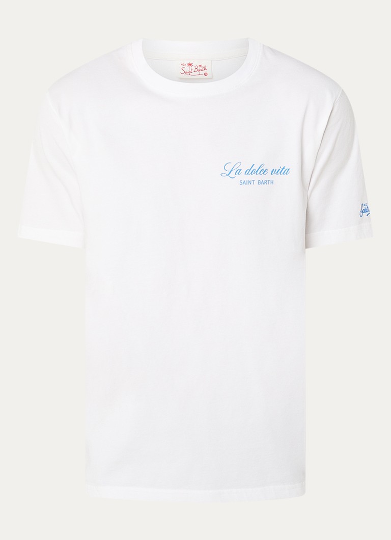 MC2 Saint Barth Heren Car Portland T-shirt met logo- en backprint in de kleur Wit, maat: L