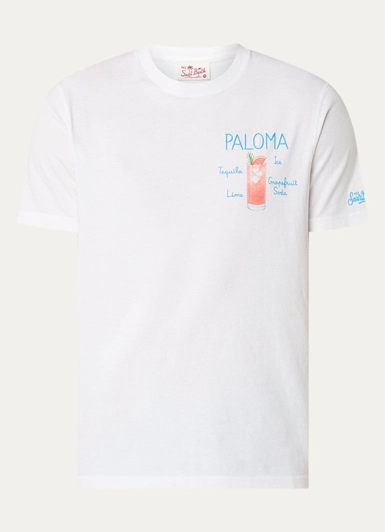 MC2 Saint Barth Heren Paloma T-shirt met print in de kleur Wit, maat: S
