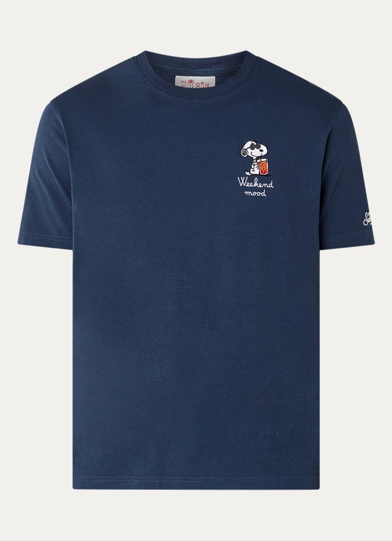 MC2 Saint Barth Heren T-shirt met borduring in de kleur Blauw, maat: L