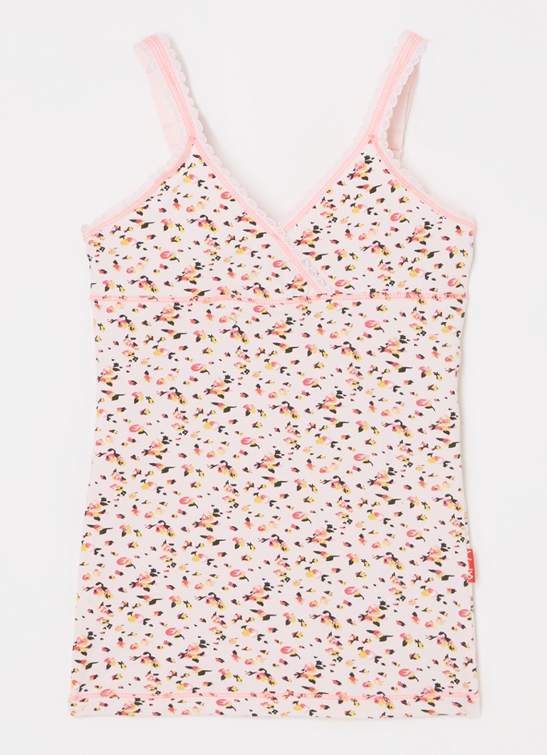 Claesens Meisjes Singlet met bloemenprint in de kleur Lichtroze