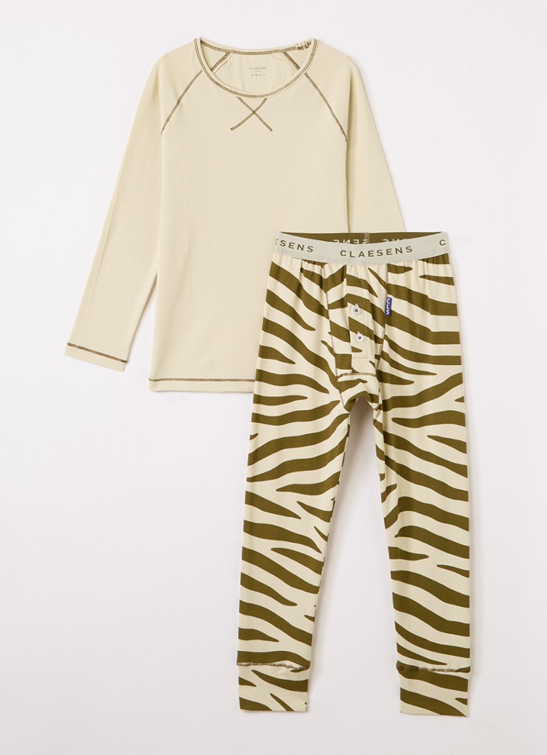 Claesens Jongens Pyjamaset met print in de kleur Mosgroen