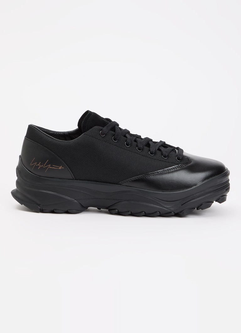 Y-3 Heren GSG9 LOW sneaker van leer met suède bovenwerk in de kleur Zwart, maat: 46