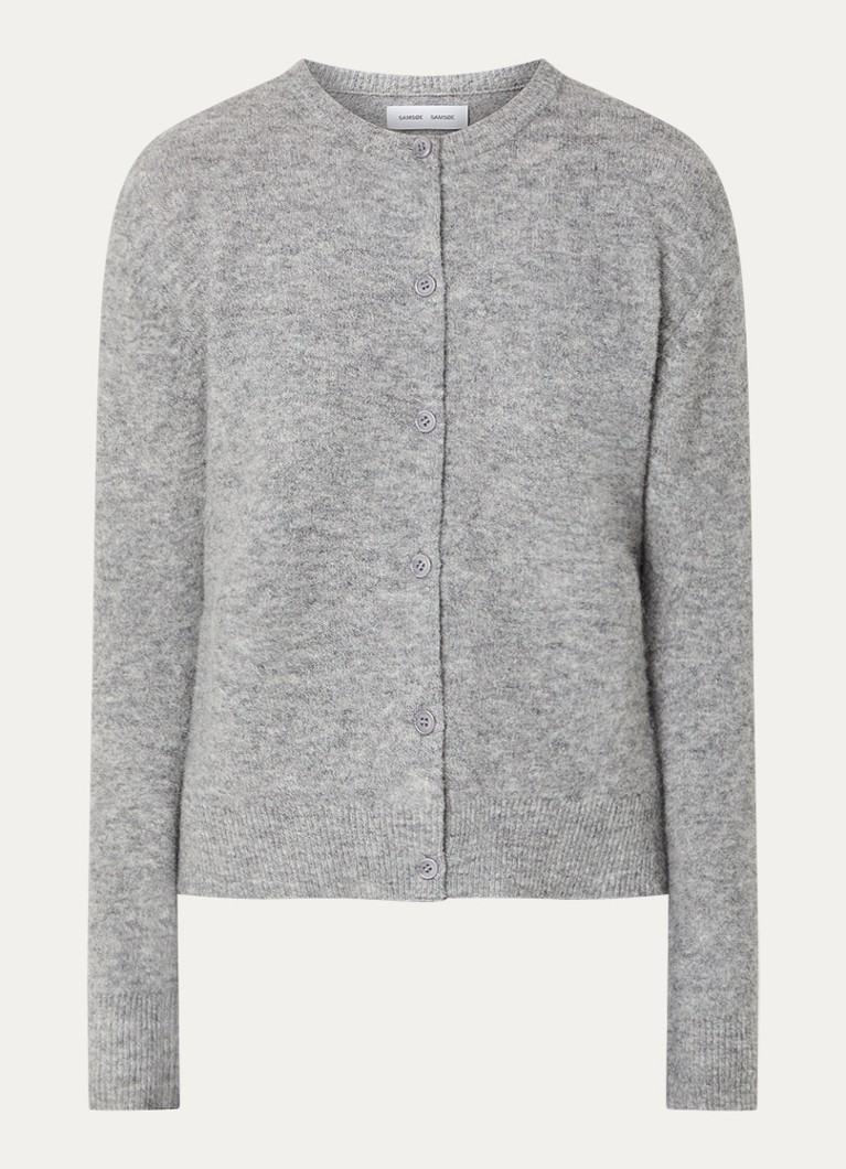 SAMSØE SAMSØE Dames Nor fijngebreid vest in alpaca wolblend in de kleur Grijsmele, maat: XS