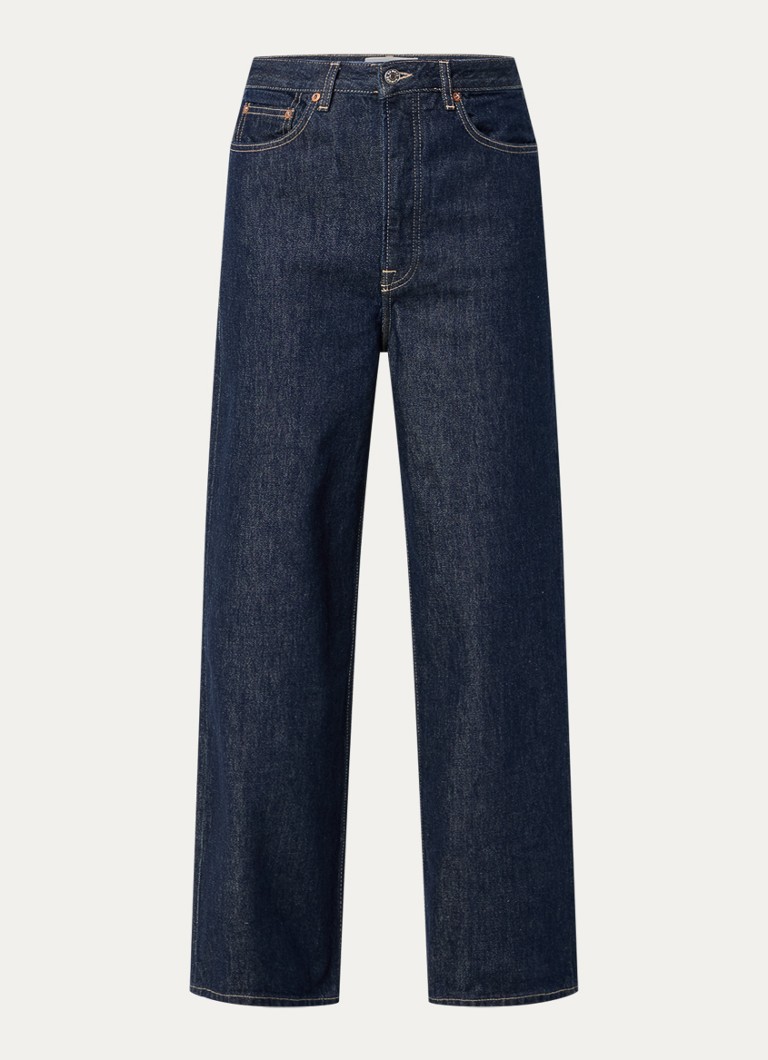 SAMSØE SAMSØE Dames Shelly loose fit jeans met donkere wassing en steekzakken in de kleur Donkerblauw, maat: W28/L32
