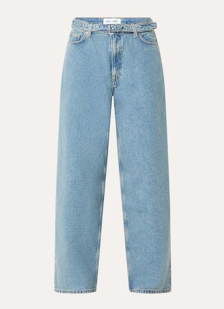 SAMSØE SAMSØE Dames Harper high waist loose fit jeans met ceintuur in de kleur Indigo, maat: W30/L32