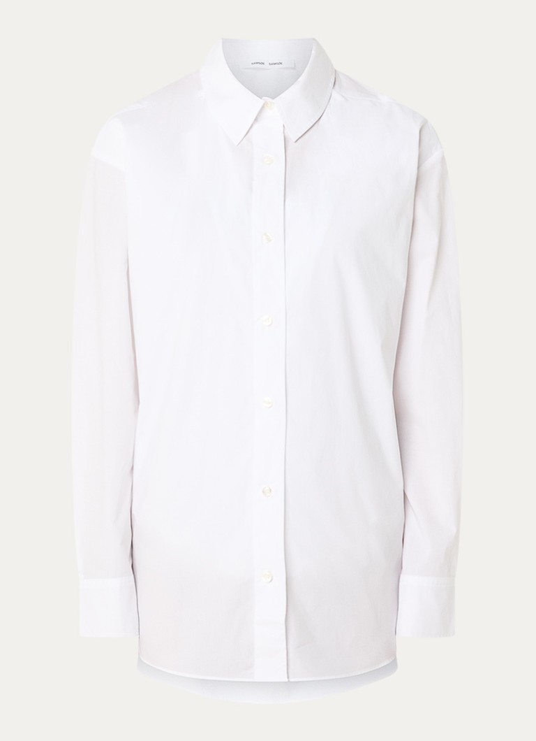 SAMSØE SAMSØE Dames Moon blouse met kraag in de kleur Wit, maat: L