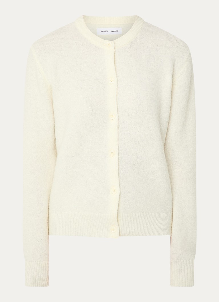 SAMSØE SAMSØE Dames Nor fijngebreid vest in alpaca wolblend in de kleur Ivoor, maat: S