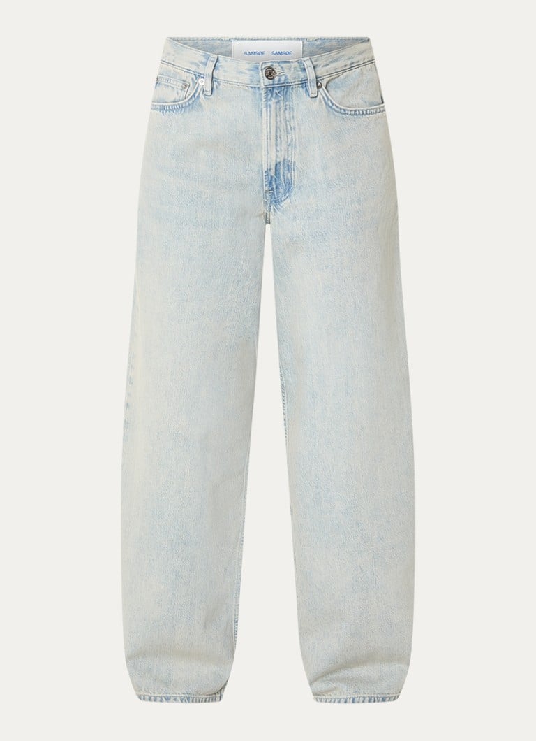 SAMSØE SAMSØE Dames Harper mid waist wide fit jeans met gekleurde wassing in de kleur Lichtblauw, maat: W31/L32