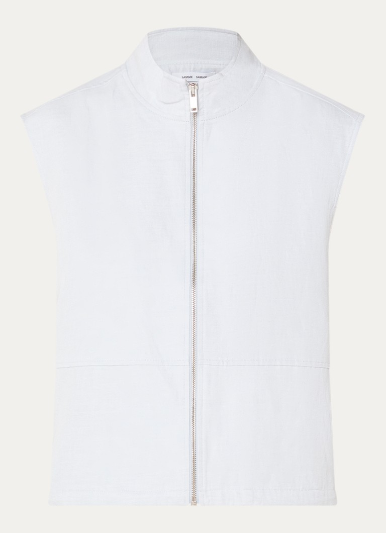 SAMSØE SAMSØE Dames Sakaila gilet in linnenblend in de kleur Lichtblauw, maat: L