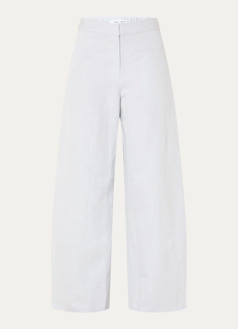 SAMSØE SAMSØE Dames Saroko high waist loose fit pantalon met steekzakken in de kleur Gebroken wit, maat: XS